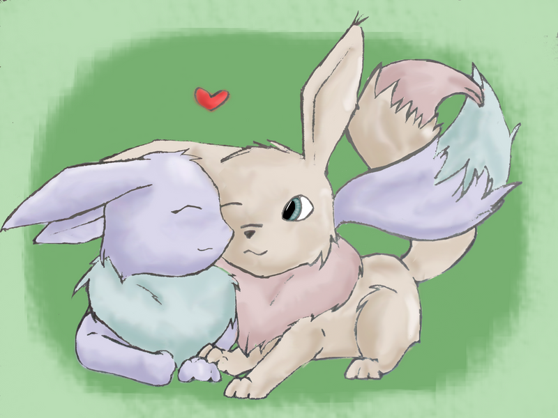 Eevee Love - coloured by bjokline on DeviantArt