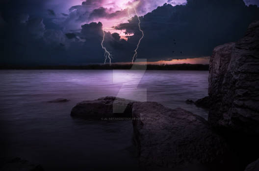 Premium Premade Background - Stormy Shore