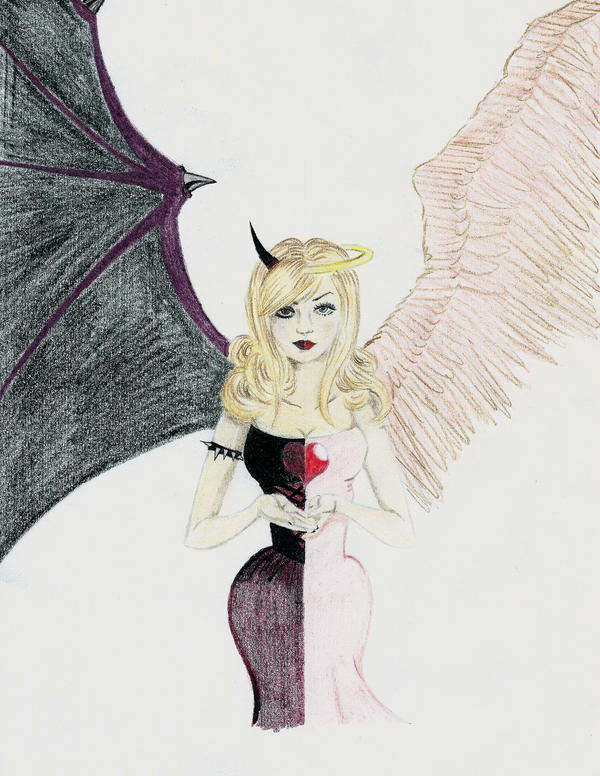 Angel and Demon sketch by ElveraJeanne on DeviantArt