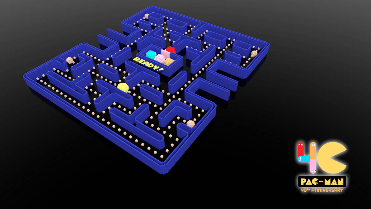 Pac-Man Maze 3D Render - Pac-Man 40th Anniversary by SuperSonicBros2012 ...