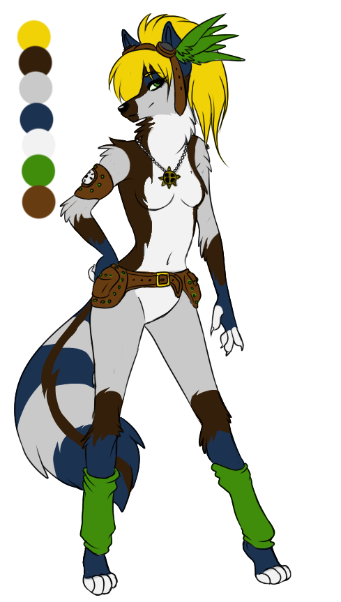 Steampunk anthro fox design