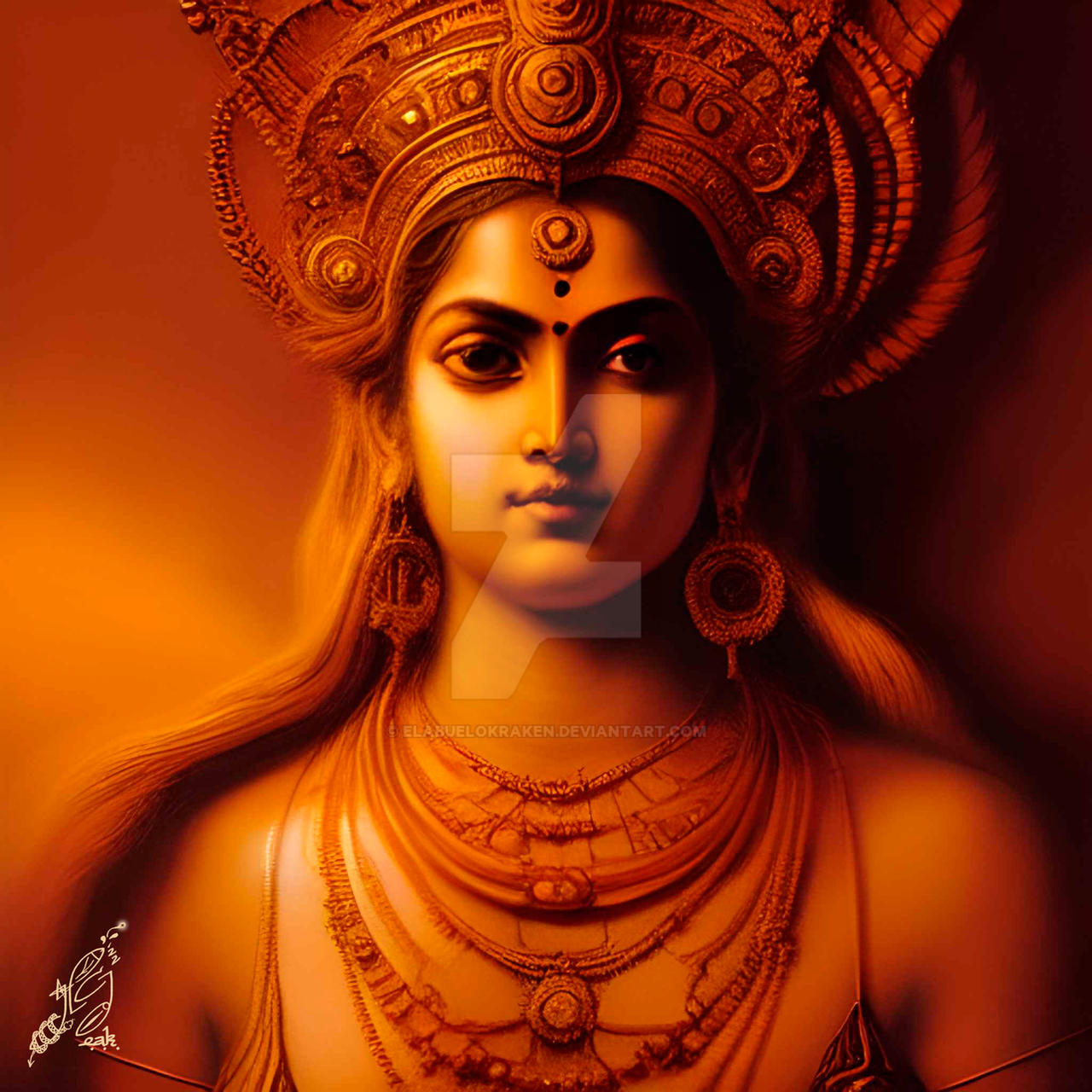Hindu goddess Durga by ElAbueloKraken on DeviantArt