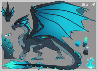 Blu - Ref Sheet 2021 - Dragon OC