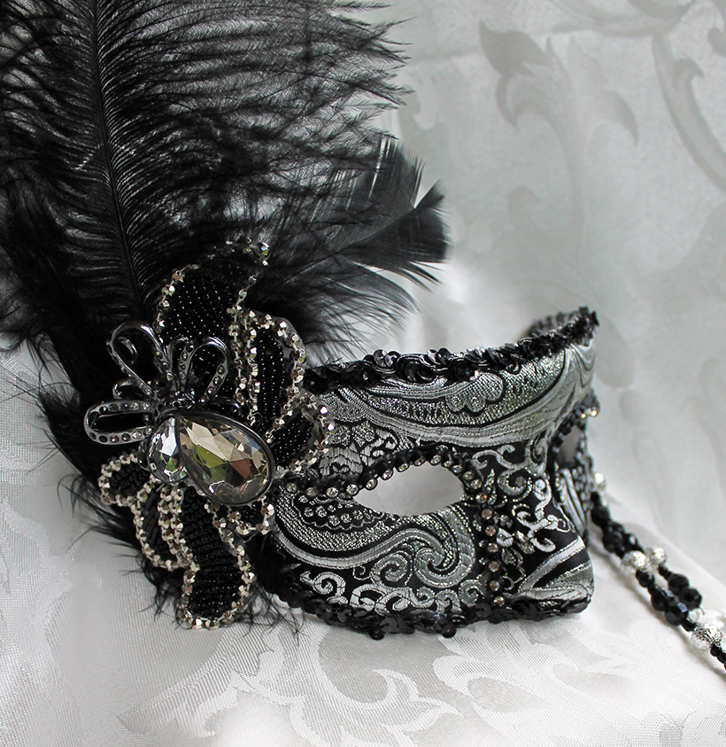 Metallic Brocade Masquerade Mask