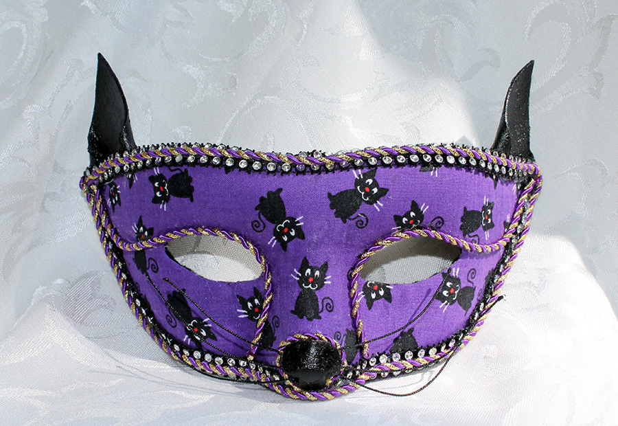 Purple Kitty Cat Masquerade Mask