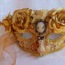 Gold Masquerade Mask With Cameo
