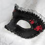 Black Satin With Red Rose Mask