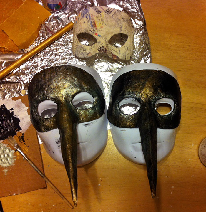 Paper Mache Bird Masks