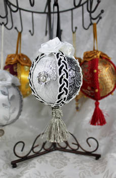 Black And Silver Brocade Ornament