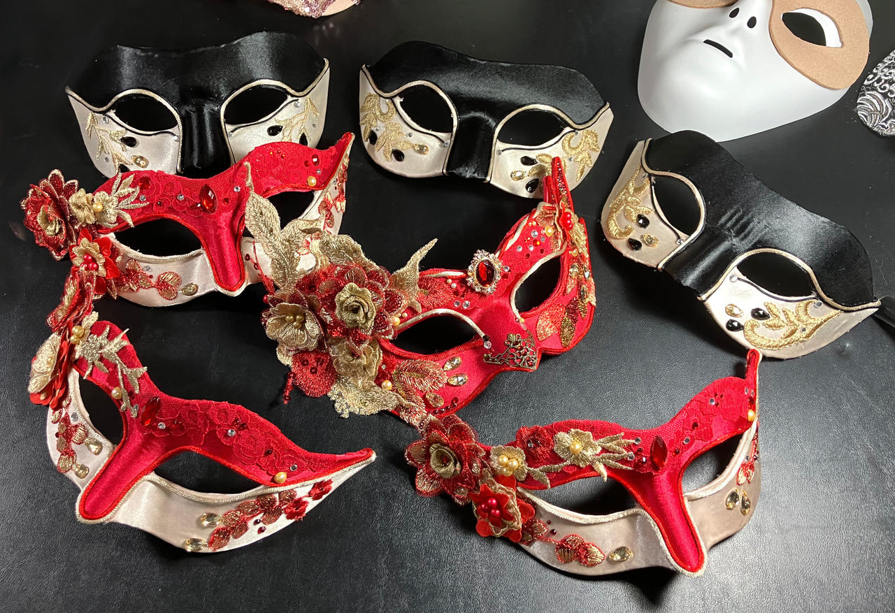 Matching Masks Matching Masquerade Masks Set by DaraGallery on DeviantArt