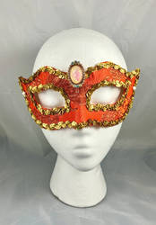 Orange Dupioni Masquerade Mask