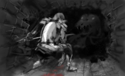 knight in In tunnel quick paint