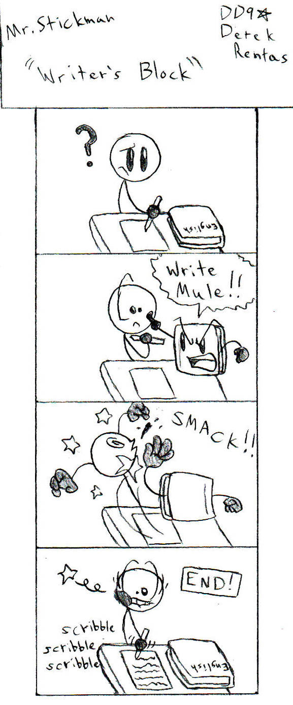 Writer Stickman Mr.Stickman 'Writer's Block' by DinyDino9 on DeviantArt