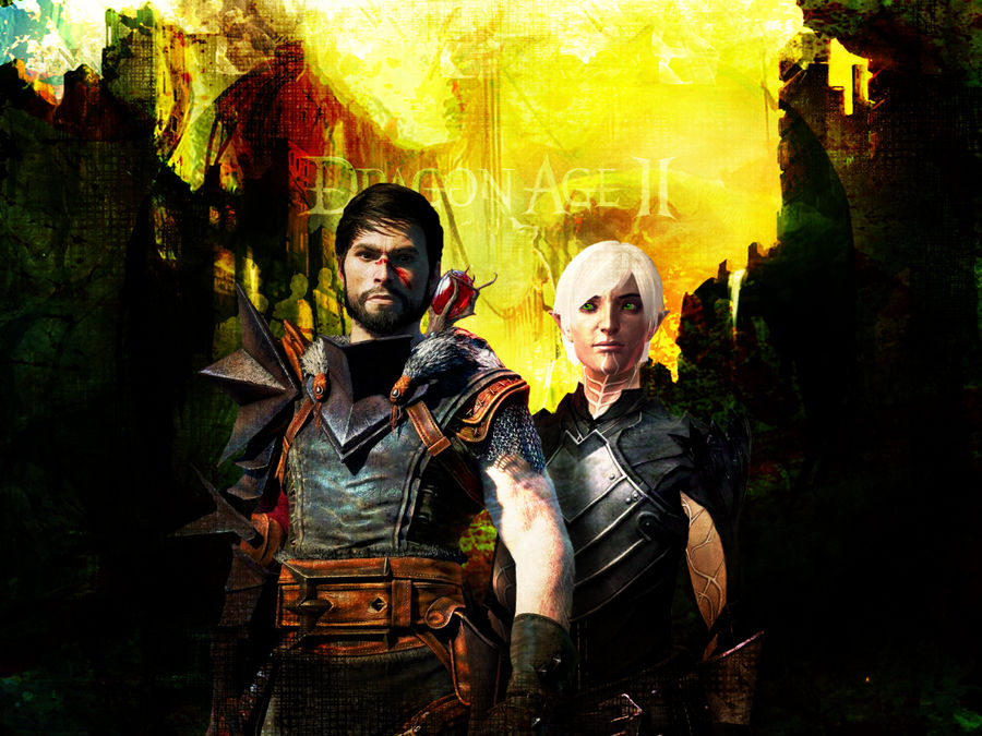 Hawke and Fenris Textured Wall