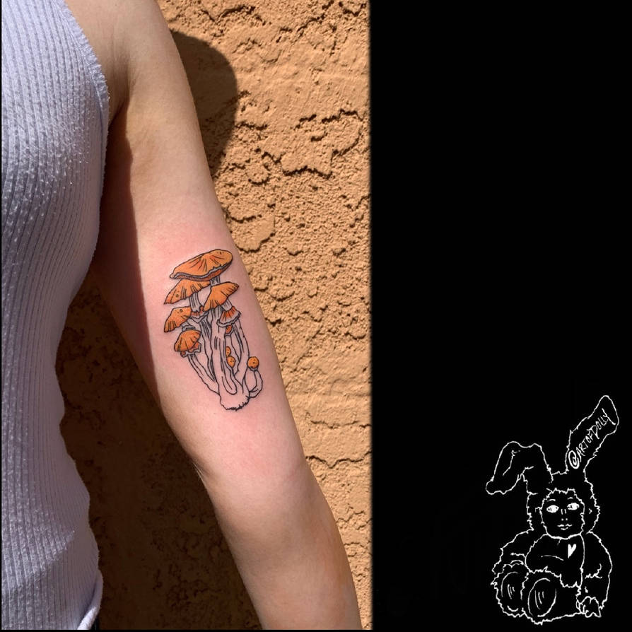 Cubensis Mushroom Flash Tattoo by ArtofDolly on DeviantArt