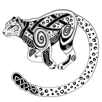 Snow Leopard Celtic Design