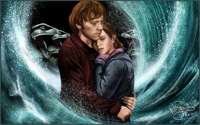 Ron and Hermione by NinaStrieder