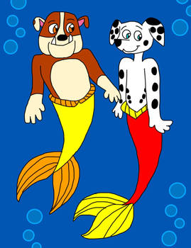 Mer Pup Marshall and Mer Pup Rubble