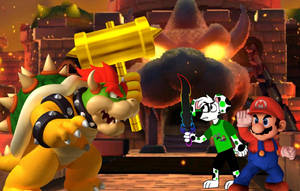 Elliot Helps Mario Defeat Bowser!