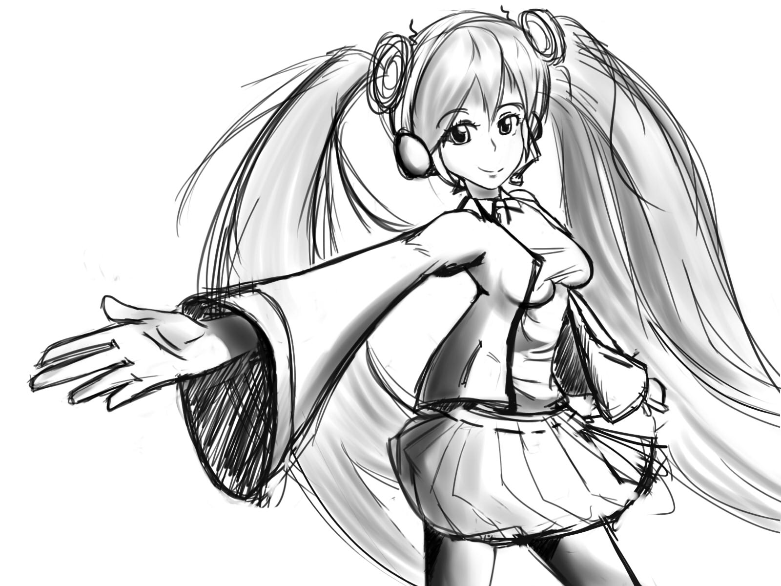 Free Miku Rig Drawing Hatsune Miku -sketch-3 by Nix62 on DeviantArt