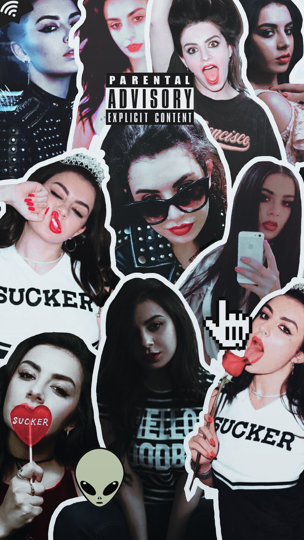 Charli XCX collage lockscreen