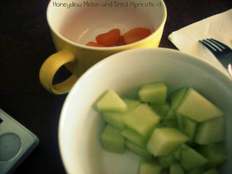 Honeydew Melon and Apricots.