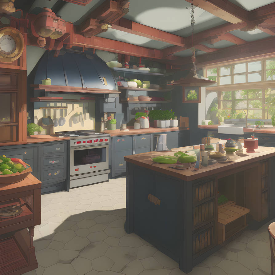 Cottage Kitchen - Ghibli Style by gam3sd3an on DeviantArt