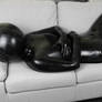 Full latex enclosure with inflatable ball hood