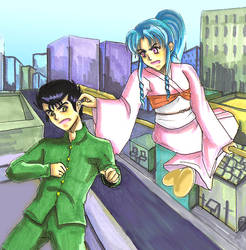 Art Request: Yusuke and Botan by Link-fizzle