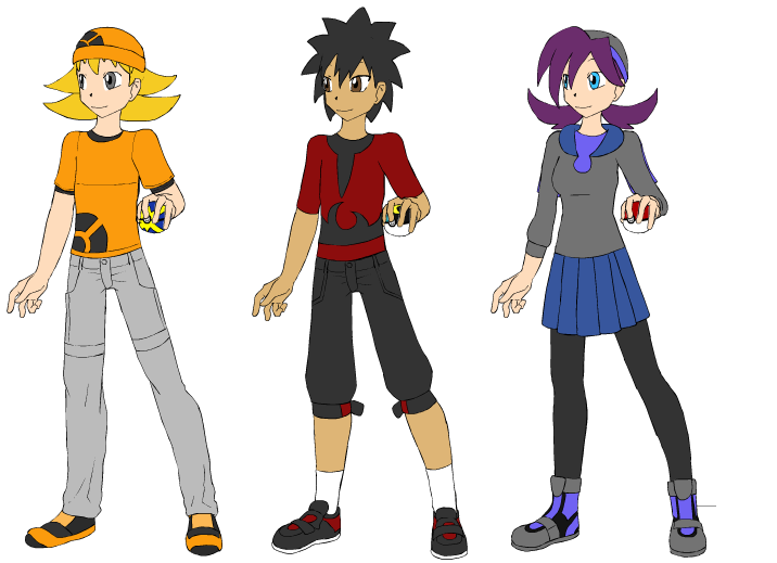 Pokemon oc's redesigns Titus, Sitor and Susan