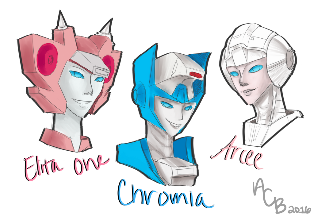 Elita-One, Chromia and Arcee by AutoConBuddy on DeviantArt