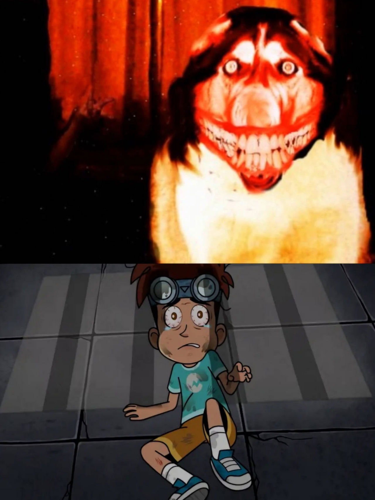Nicky Roth Body Scared Nicky Roth scares over Smile Dog by TheBlueHandsomeGuy on DeviantArt