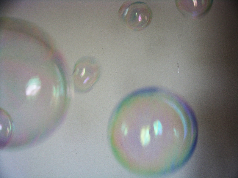 soap bubbles.