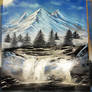 Spray paint painting mountains XXL