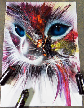 Catseyes - Spraypaint and airbrush