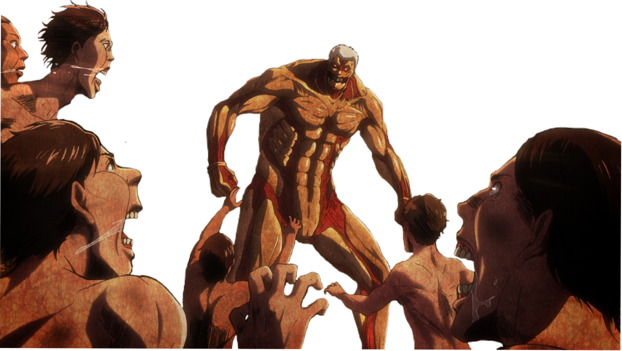 The Armored Titan vs Pure Titans by GreenMonkeyBroly on DeviantArt