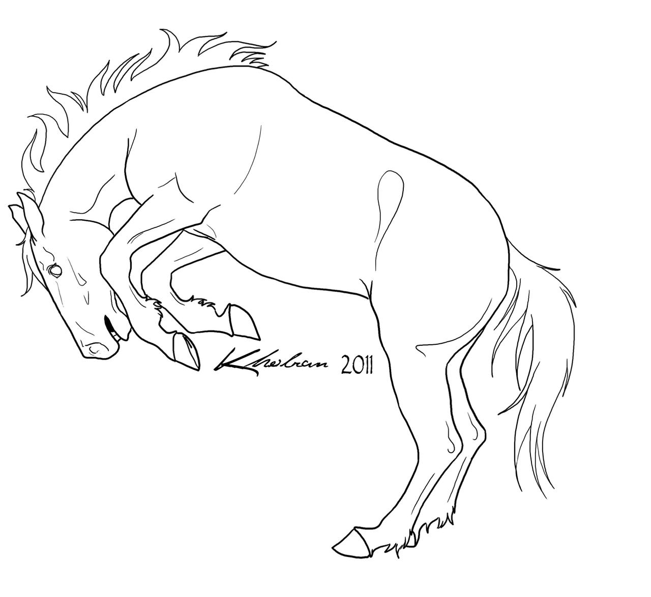 Bucking Horse Lineart