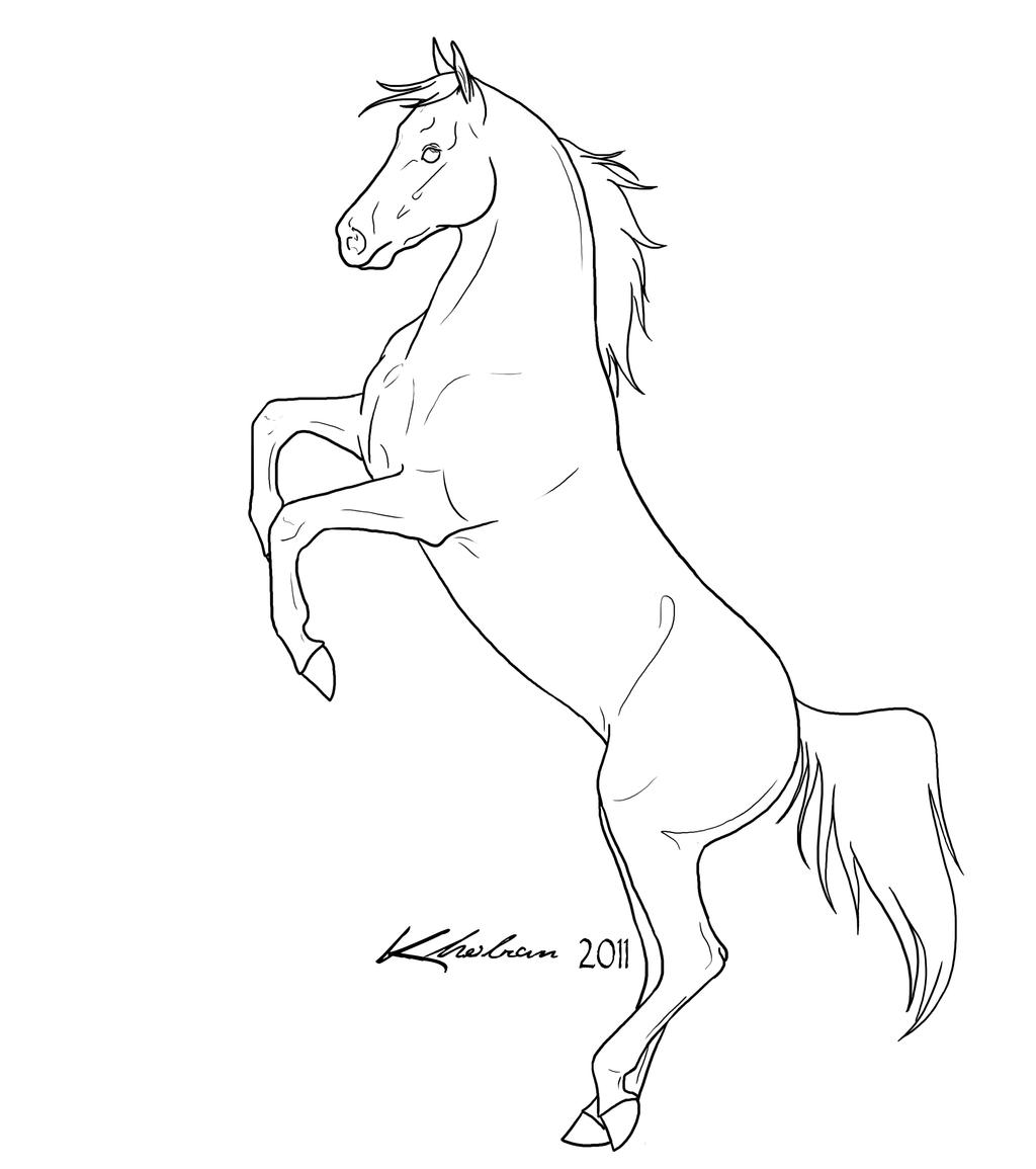 Rearing Horse Lineart