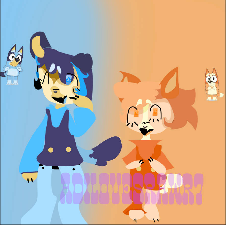 Bluey Human bluey and bingo as humans by Adilovesrawr7 on DeviantArt