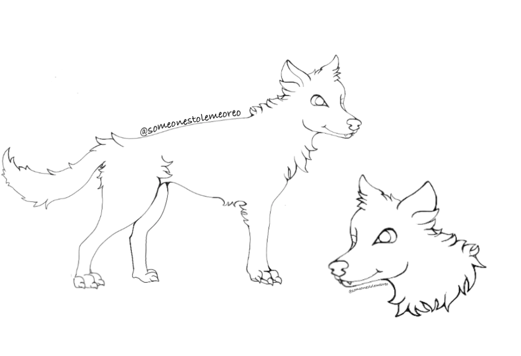 Basic Wolf Lineart Basic Wolf Lineart PNG by someonestolemeoreo on DeviantArt