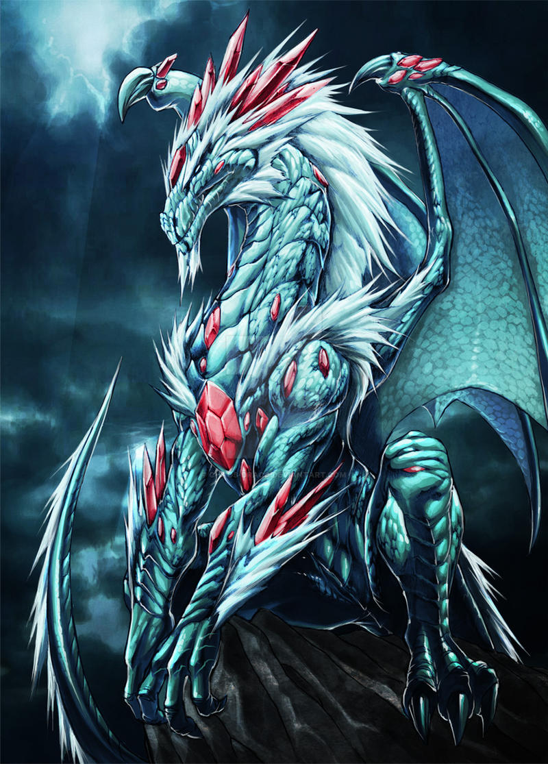 white dragon with jewels