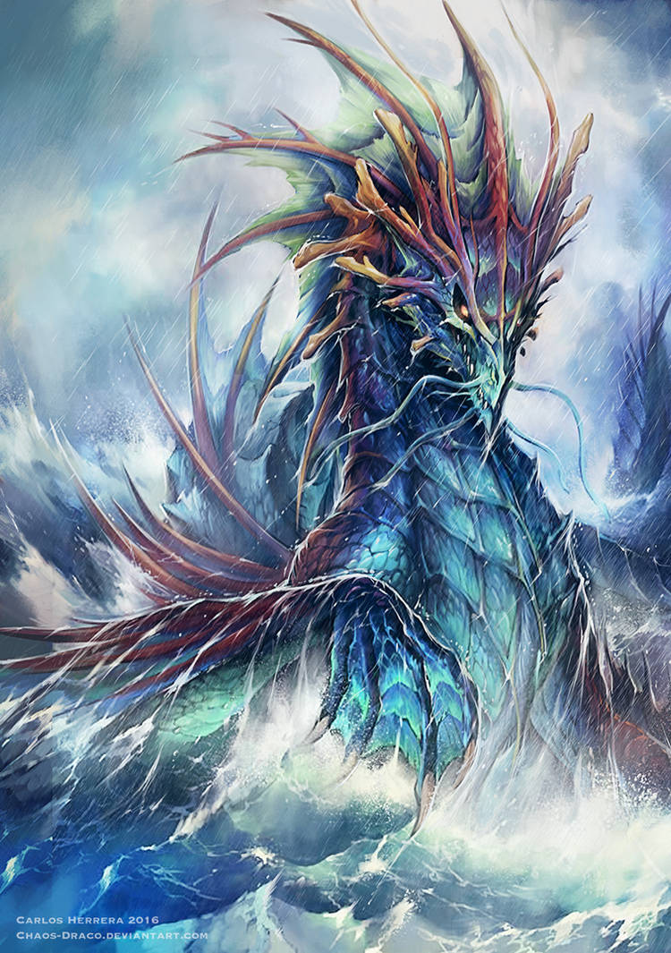 Ancient sea Dragon for Neridian by Chaos-Draco