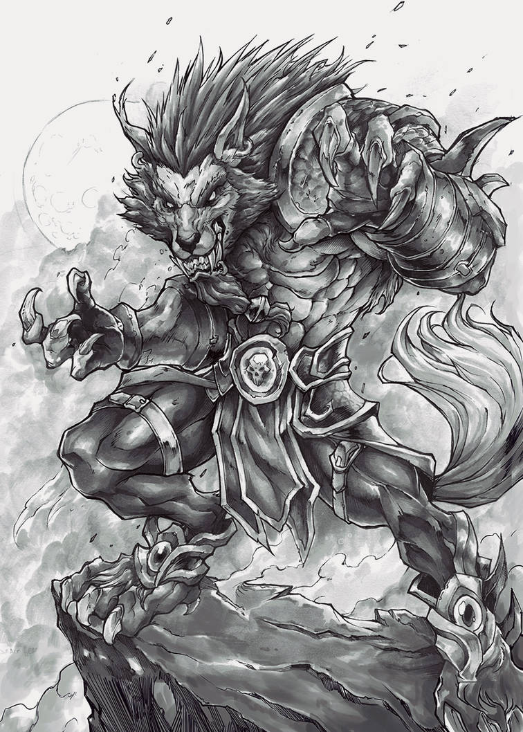 Vulric the huargen comission work by Chaos-Draco