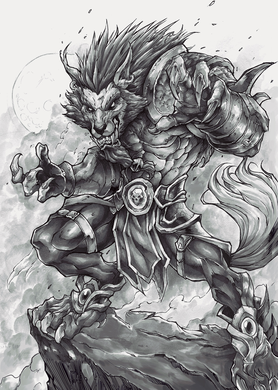 Vulric the huargen comission work by Chaos-Draco