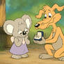 Shifty Dingo and Nutsy Koala with a wedding ring