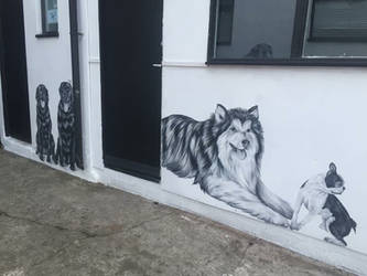 Dog wall mural