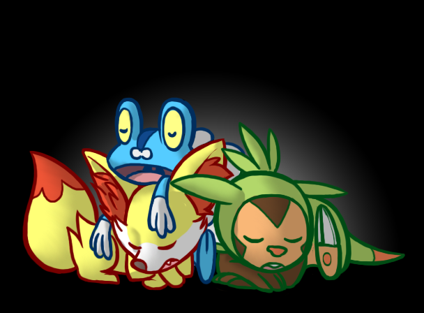 Pokemon X and Y Wallpaper - Starters by UxianXIII on DeviantArt