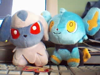 Absol and Shinx plushies