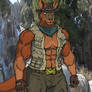 Muscle male outdoorsman kangaroo