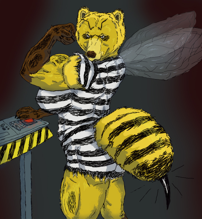 Hive Queen, muscle female bear villainess